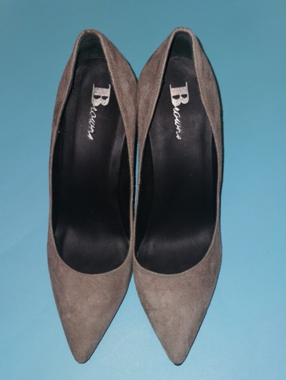 Brand Brown's Taupe Suede Heels.